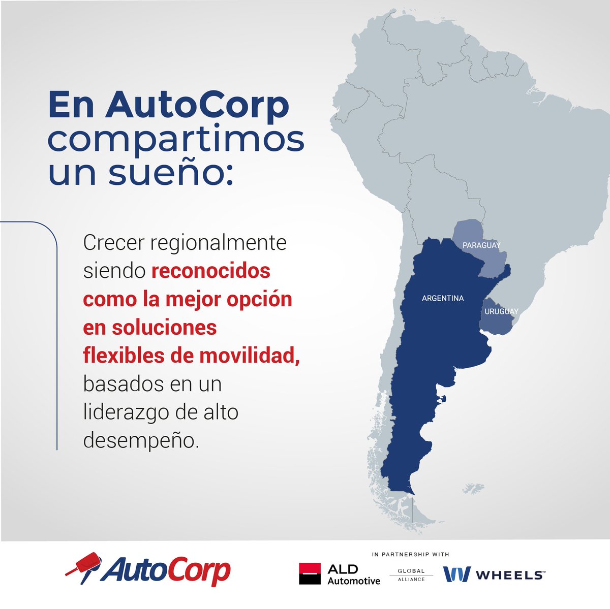 AutoCorpArg's tweet photo. Nuestra presencia regional en Argentina, Uruguay y Paraguay consolida un modelo de desarrollo único para ofrecer soluciones integrales en materia de Gestión de Flotas, Renting y servicios asociados.

#GestiónDeFlotas #AutoCorpArgentina #AutoCorpParaguay #AutoCorpUruguay https://t.co/QG32d9FMtP
