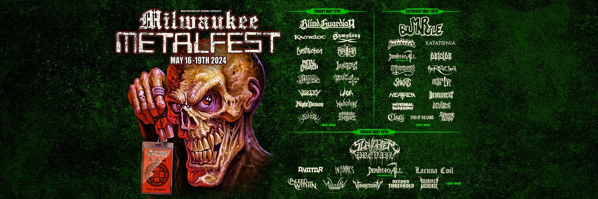 BeyondThreshold's tweet image. JUST ANNOUNCED! Beyond Threshold  RETURNS to The Rave / Eagles Club to MELT YOUR FKing Faces in Milwaukee, Wisconsin!!!! May 16-19, 2024! Martyrstore.net presents: Milwaukee Metal Fest 2024
#MMF24 #MilwaukeeMetalFest #NeverSayDie #BeyondThreshold2024 #MetalAsFK #NoMercy