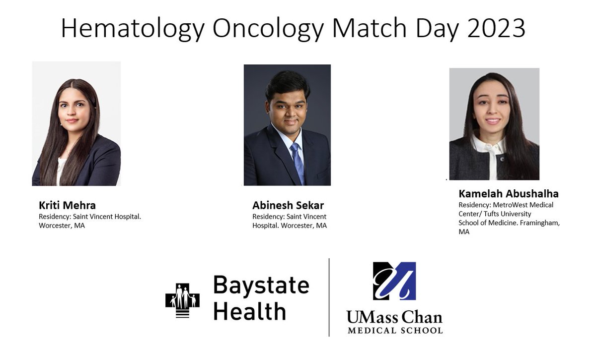 UMass Chan - Baystate Hematology Oncology (@baystatehemeonc) on Twitter photo We are excited to welcome our 3 new fellows who will be joining us next summer! #Match2023 #MatchDay2023 #HemeOnc <a href="/HemOncFellows/">Hem-Onc Fellows Network</a> <a href="/Baystate_Health/">Baystate Health</a> We are excited to welcome our 3 new fellows who will be joining us next summer! #Match2023 #MatchDay2023 #HemeOnc <a href="/HemOncFellows/">Hem-Onc Fellows Network</a> <a href="/Baystate_Health/">Baystate Health</a>