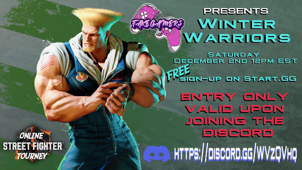 ChiefPari's tweet photo. Just entered into my FIRST EVER fighting tournament!

“Winter Warriors” - the 2nd SF6 tournament held by @GreG_N1CE &amp; TheFakeGamers! 

Super nervous, but we will do our best! 

We WILL be streaming the matches at the Temple! Stream live at Saturday, December 2nd @ 11am EST! ✊🏾 https://t.co/DrvOEmdLGp