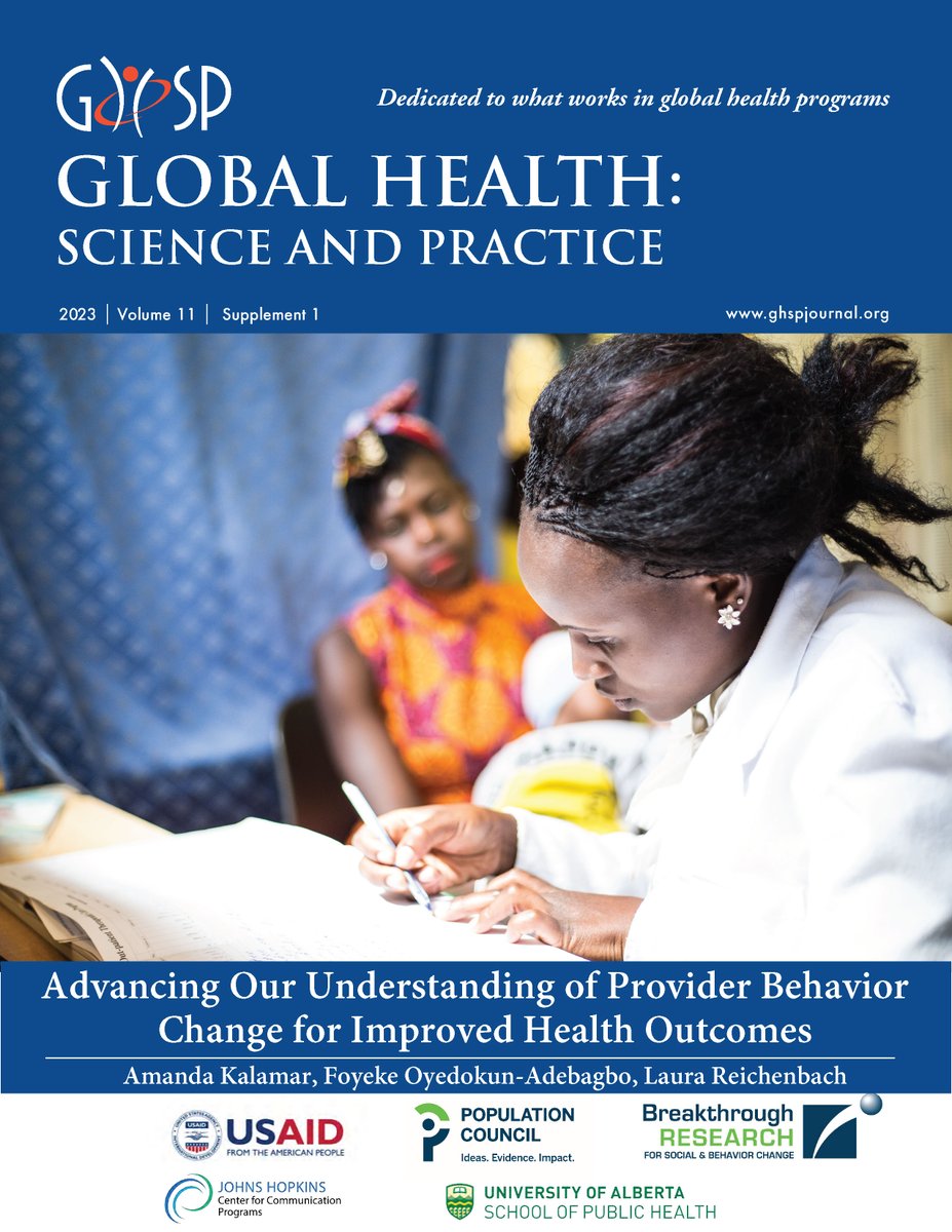 New supplement online: Highlights the need to strengthen the measure of provider behavior change and provides evidence to advance understanding of provider behavior and ways to ensure delivery of high-quality care that supports clients & providers. hubs.ly/Q02byB9N0