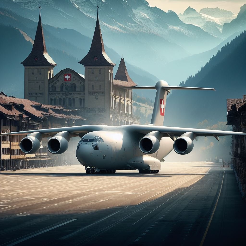SwissAirlifter's tweet photo. I also asked the Bing machine, "What would a Swiss-designed military transport aircraft look like?"

These are my four favorite/more serious results. Many others were rather funny and ridiculous. https://t.co/K2714YQEQ1