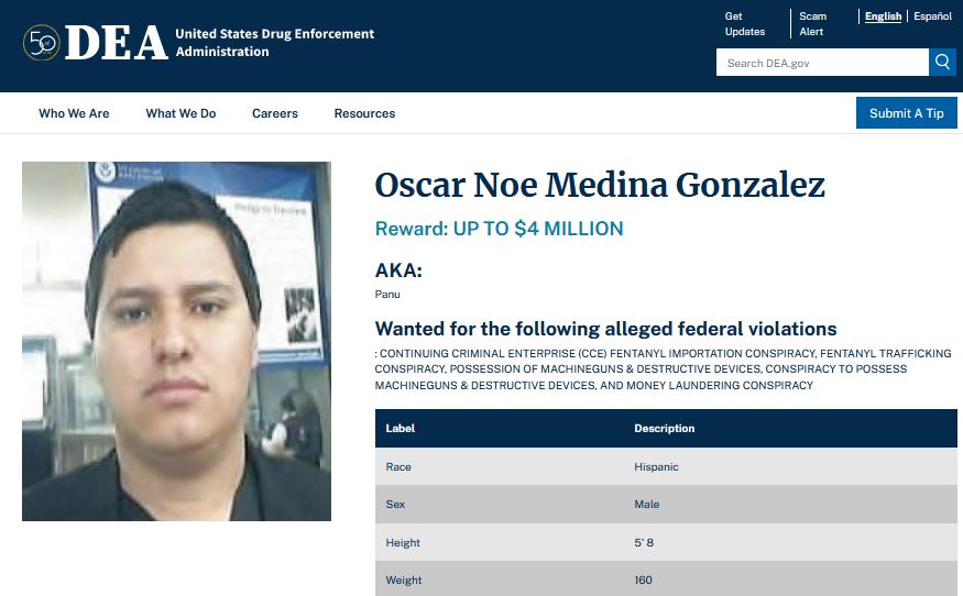 Entre los 10 más buscados por la DEA, las diferencias entre las recompensas es un bonito detalle.

Los primeros 4