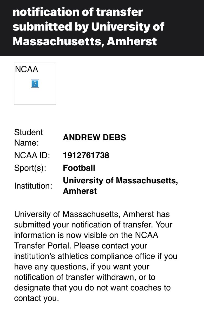 andrewdebs41's tweet photo. Grad Transfer WR - 2 years of eligibility https://t.co/doRIovNbxJ