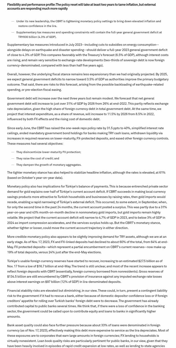 S&amp;P global: Normalizasyon adımları doğru. Açıklar kapanma yönünde. Görünümü pozitife çeviriyoruz.

🗞 Eğer cari açık daha hızlı düşerse, dolarizasyon azalır ve döviz rezervleri de güçlenirse, notu 1 kademe artıracağız.