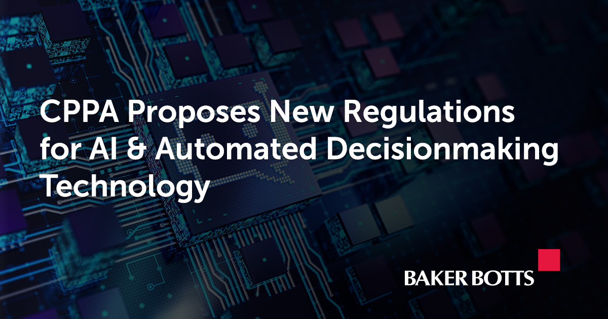 bakerbotts's tweet image. The #CPPA recently proposed a new regulatory framework for Automated Decisionmaking Technology that, among other things, would require comprehensive disclosures and an opt-out right for consumers.

Matthew Baker and Parker Hancock share their thoughts: okt.to/lwz630