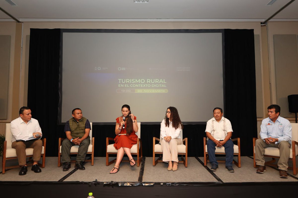 SedeturQROO's tweet photo. Panel sobre "Turismo Rural en el contexto digital" en el Foro Turismo Futuro en el Caribe Mexicano, con la participación de expertos que buscan Estrategias para fortalecer el turismo en #QuintanaRoo.

#ForoTurismo #CaribeMexicano https://t.co/ju9qV4L8k8