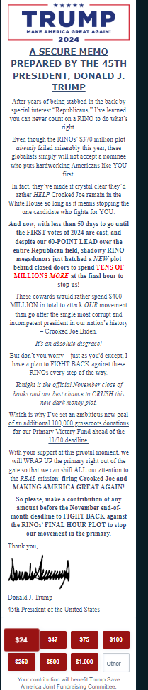IamVyv's tweet photo. Can you believe this loser? ๐คฆ๐ฝโโ๏ธ๐
The only reason he grifts 24/7 is because there are no more hours in a day!
This latest BS came through in a #Griftmail from his #Scampac. It is supposed to be a "secure memo". Guess what the password was? Clue: it was in capital letters. ๐คฆ๐ฝโโ๏ธ๐ https://t.co/3LPmOT8M8J