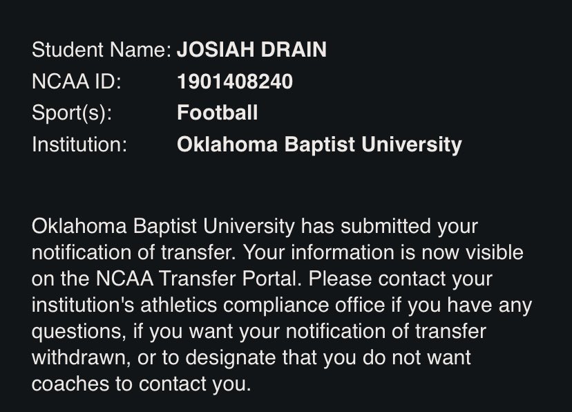 Joedrain_33's tweet photo. Officially in the transfer portal with two years of eligibility🙏🏾📚 https://t.co/4AbPctvmi9