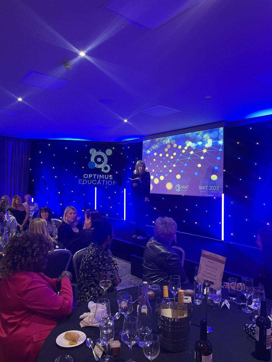 OptimusEd's tweet image. The Optimus Education team are delighted to welcome everyone to our MATs Summit 2023 gala dinner. 

Great to have @Jo_Caulfield as our after dinner speaker. ⭐️

Thank you to our pre gala dinner drinks sponsor @LyftaEd.

#oeMATs