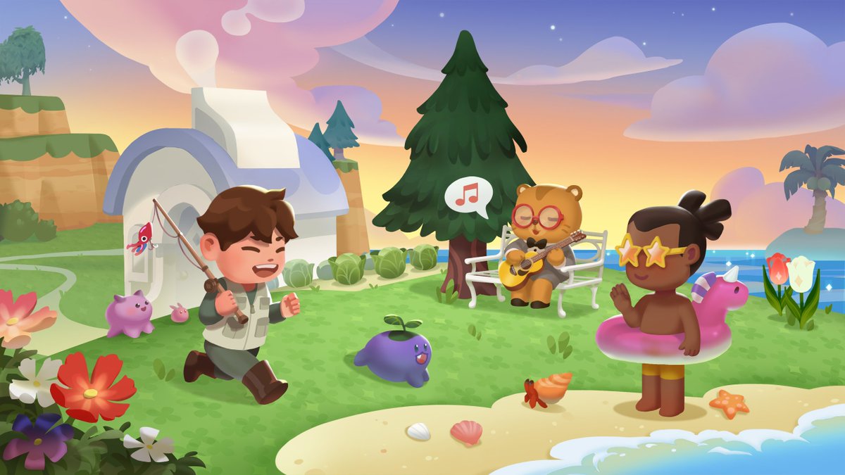 myPotatoGames's tweet photo. Set out on an exciting space expedition in Galactic Getaway! GG Enterprises has tasked you with exploring the far reaches of the galaxy in search of the perfect spot to set up a new settlement. Customize your character, utilize a large selection of buildings, and even decorate the planet. Create the cozy home of your dreams, then invite your friends over to kick back and relax. Or, play a variety of minigames with them. Cooperate together or have a friendly competition against each other for bragging rights! Coming to Steam soon!