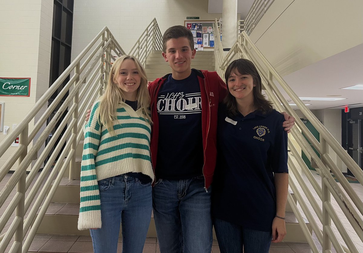 Congratulations to these 3 students for making top 5 chairs at Pre-Area and moving on to the Area All-State audition! We're beyond proud of everyone who auditioned. Go Lions!

Kenny Chalk, T2, 4th Chair
Molly Marshall, S2, 5th Chair
Zoe Powell, A2, 2nd Chair