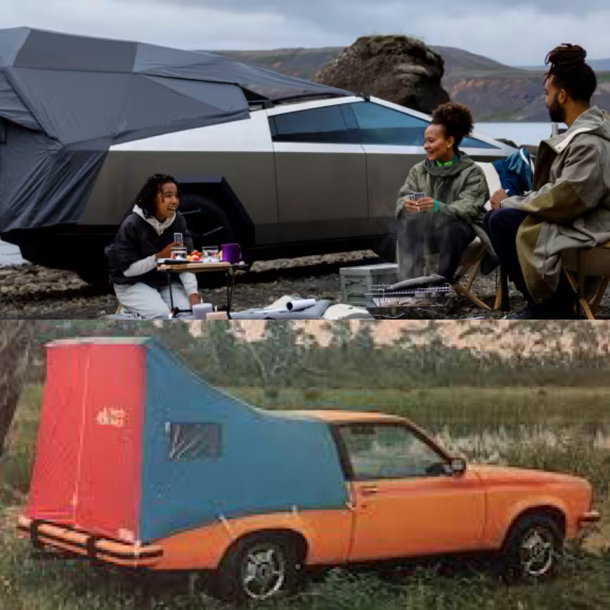 SamarkOz's tweet photo. Has @Tesla taken some inspiration from the Holden Hatch Hutch? #Tesla #Cybertruck @elonmusk @CarExpertAus https://t.co/lSNHqGRyDe