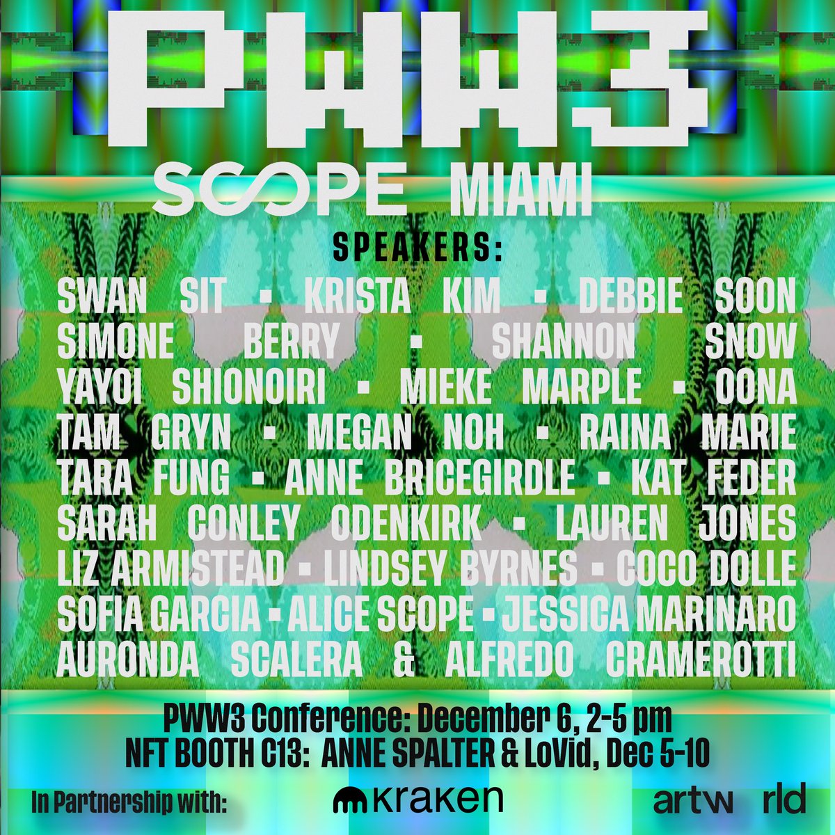 Raina Marie (@la_raina_marie) on Twitter photo Excited for the second iteration of <a href="/PWW3xyz/">PWW3 • Portraits of Women in Web3</a> next Wed Dec 6th from 2-5pm ET <a href="/SCOPEArtShow/">SCOPE Art Show</a> featuring such an amazing group of innovators :)
Use link below to receive 20% off tix:
scope-art.com/tickets/?squad… Excited for the second iteration of <a href="/PWW3xyz/">PWW3 • Portraits of Women in Web3</a> next Wed Dec 6th from 2-5pm ET <a href="/SCOPEArtShow/">SCOPE Art Show</a> featuring such an amazing group of innovators :)
Use link below to receive 20% off tix:
scope-art.com/tickets/?squad…