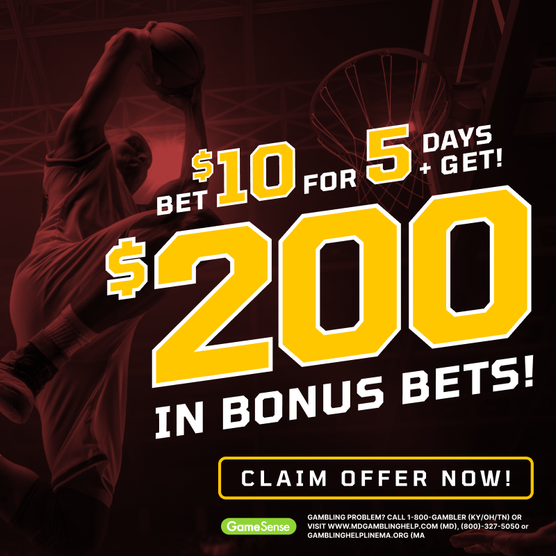 ActionNetworkHQ's tweet photo. ⚔️ CLEVELAND BASKETBALL BONUS BETS: 🐶

Earn up to $200 in bonus bets starting when you bet $10 on any 🏀 matchup this week. 👇