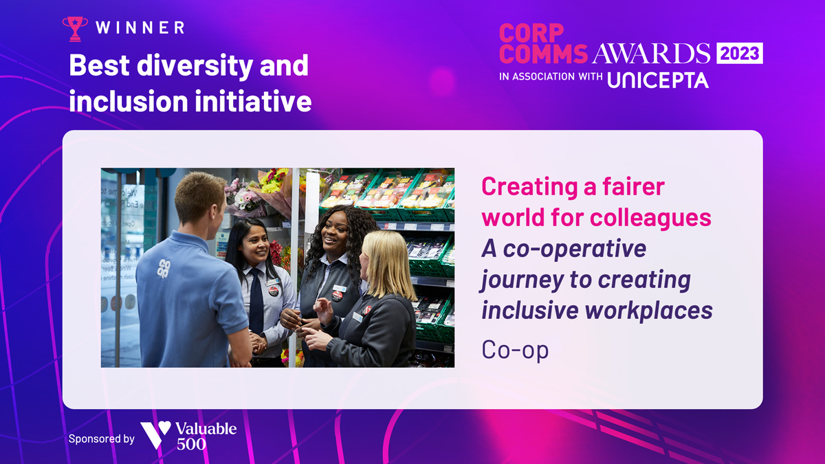 <a href="/coopuk/">Co-op</a> takes the crown for the 'Best Diversity and Inclusion Initiative,' leading the way in creating a fairer world for colleagues.🏆#ccawards