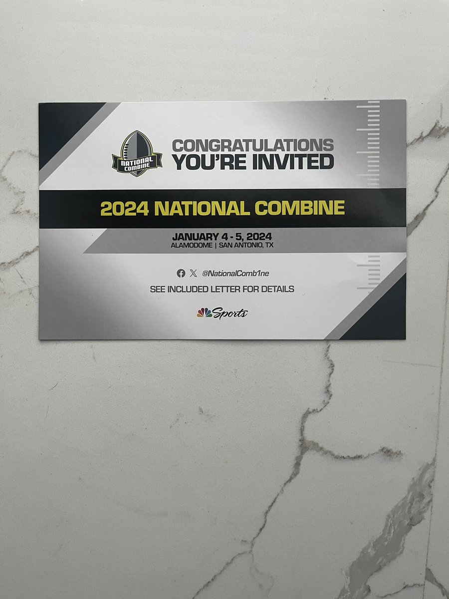 I am blessed and honored to have been invited to the 2024 All-American National Combine!! Thank you @AABonNBC and @NationalComb1ne for the recognition! @EDGYTIM @HawksMaine @AllenTrieu @OLMafia