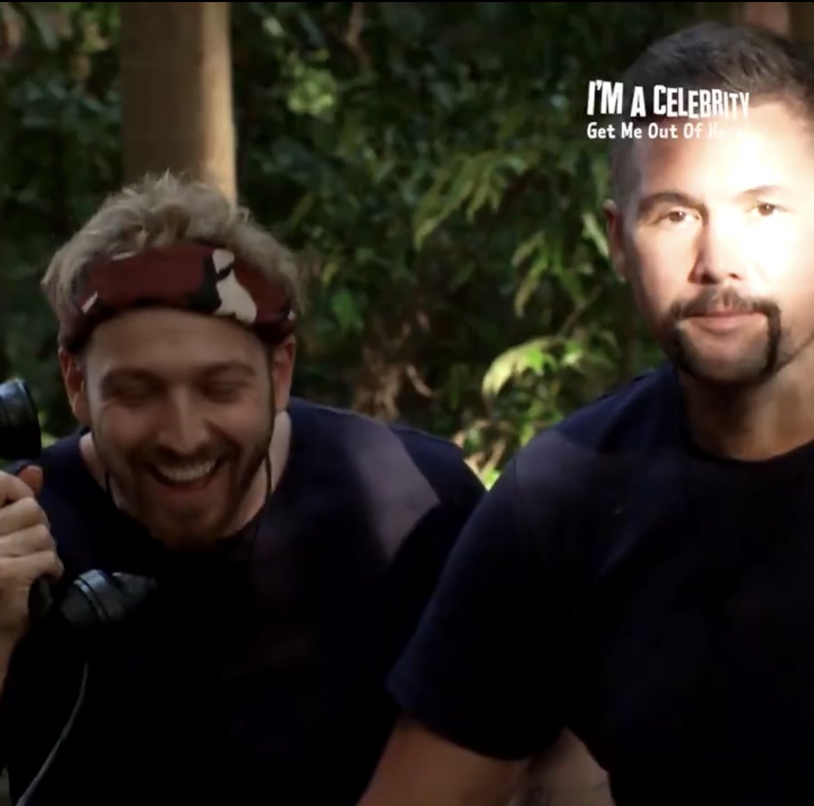 RosssEdmonds's tweet photo. Tony Bellew and Sam Thompson in the camp. @TonyBellew @SamThompsonUK #ImACeleb https://t.co/TRUmtfWxyc
