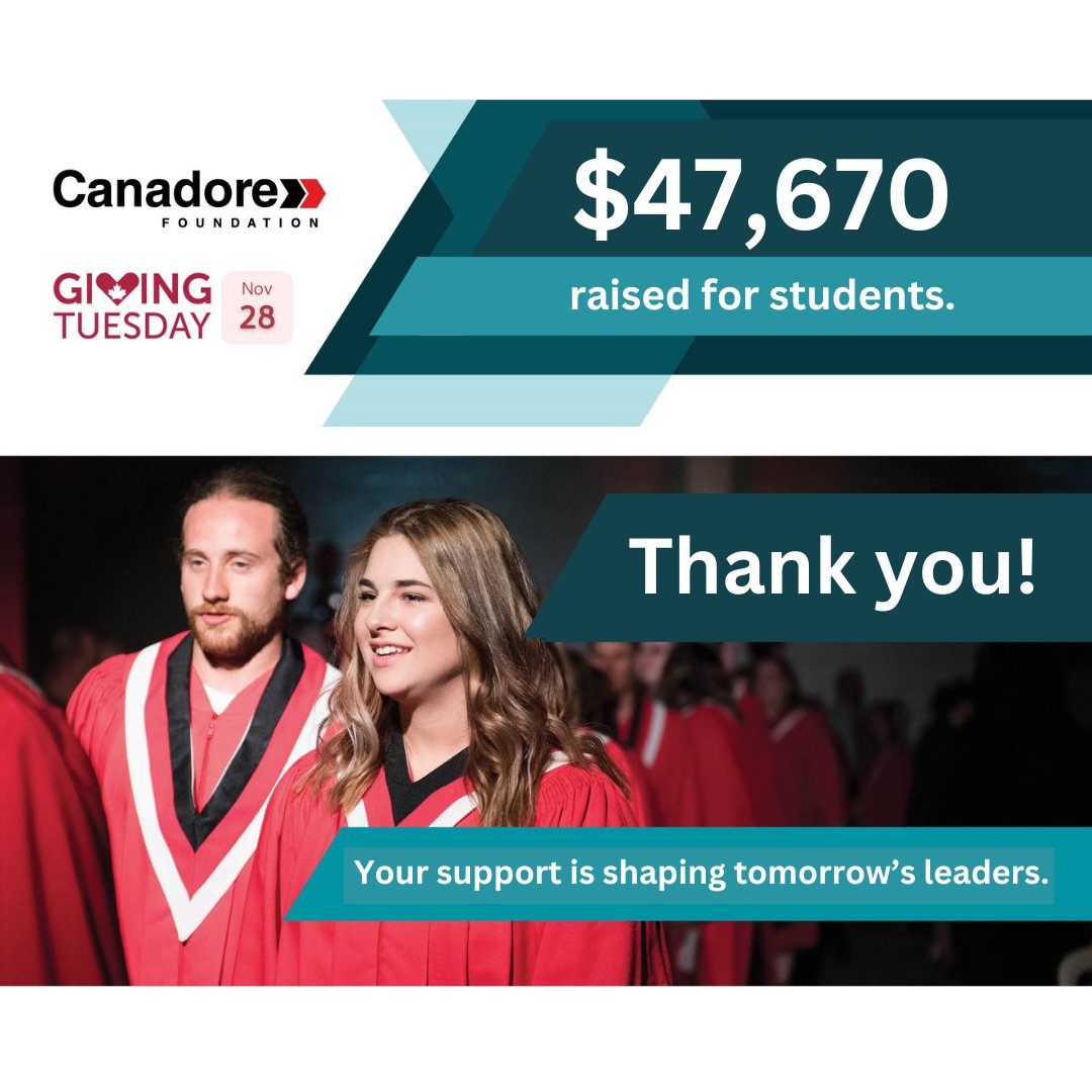 CanadoreFdn's tweet photo. #ThankYouThursday WOW! An incredible $47,670 raised for students on #GivingTuesday A special thank you to Canadore Alumni for their $25,000 contribution and to all of you who helped make today so impactful for students at Canadore College.
https://t.co/zJWszIbKyU https://t.co/N8fOUctqWP