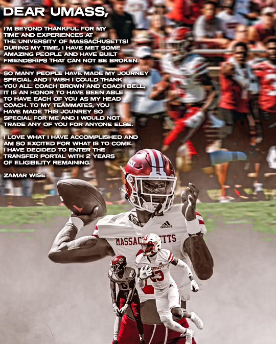 “Saying goodbye is the hardest solution to any problem.Thank you UMASS🚩,I’ve learned a lot throughout my time here and forever grateful 🙏🏾 for the opportunity to attend the university and play ball 💯but most importantly I will miss my brothas and my coaches thank you all.#4L