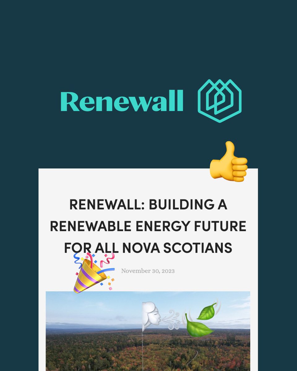 RenewallNS's tweet photo. Exciting news! 🎉 Our Mersey River Wind project, the largest in the province, just got the green light! Together, we’re powering a sustainable future for Nova Scotia! 💚 

Read the press release and join the waitlist! Link in bio.

#novascotia #nsbusiness #sustainablenovascotia #greenenergy #RenewableEnergyFacts