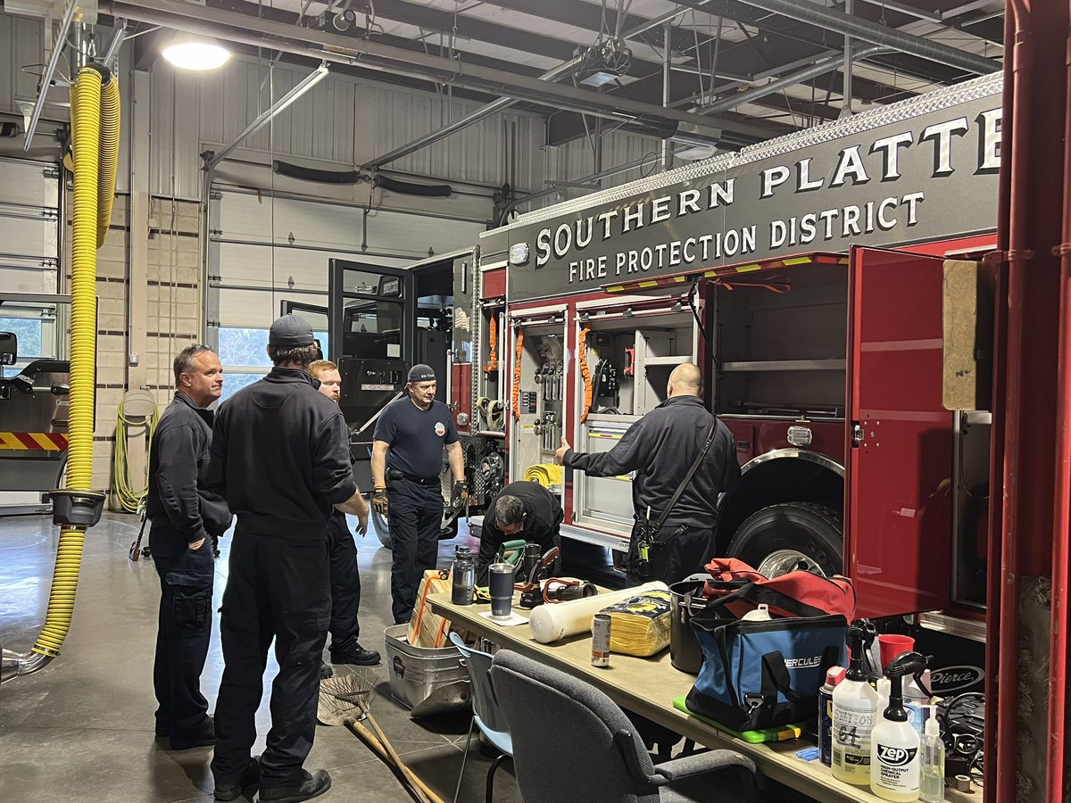 Always a thrill to put a new fire apparatus in service for the community and firefighters; and even more exciting to have the crews wanting to do it via a traditional way - pushing the unit back into quarters, even in the rain!!! @SPFPD