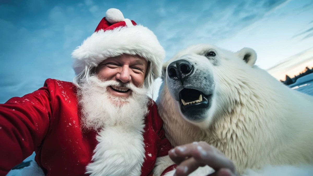 pixexid's tweet image. Check out this incredible AI-generated art! Santa Claus and a polar bear sharing a heartwarming moment in a snowy wonderland. The power of technology to create stunning visuals is truly amazing! 🎅🐻❄️ #AIart #digitalart #creativecomputing