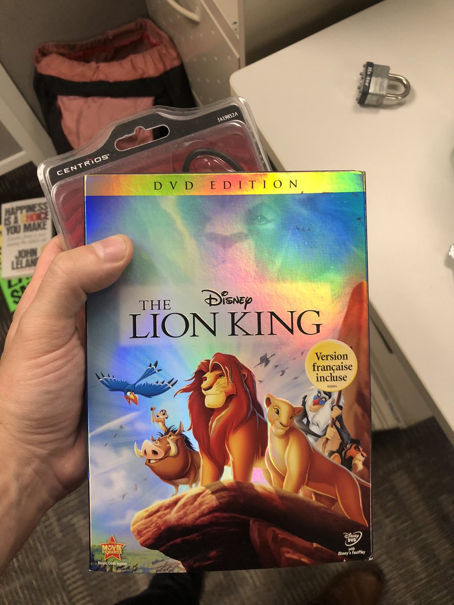 Just cleaning out my desk today and found this Lion King DVD @elamin88 gave me in 2013. Just wanted to let you know I still have not watched the Lion King, Ela. But I’ll keep you updated. I’ve been told it’s good.