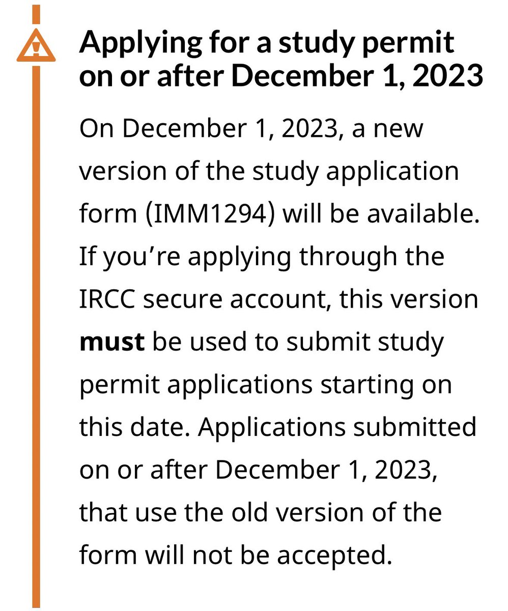 Pokadot_ICS's tweet image. Application for a Canadian study visa from Dec 1, 2023 has been upgraded. 

A new version of the study visa application form (IMM 1294) will be available

The old version of the form will no longer be accepted from Dec 1, 2023. 

Take Note!