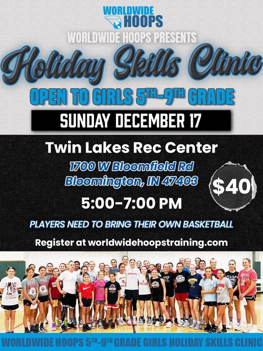 Great opportunity for girls in grades 5th-9th!! Check it out! 🏀
