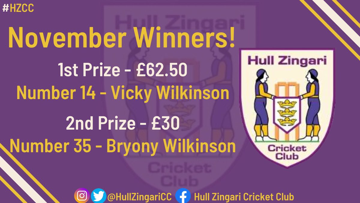 HullZingariCC's tweet image. 💷💷 November Prize Draw 💷💷

Congratulations to this months prize draw winners Vicky and Bryony!

#hzcc