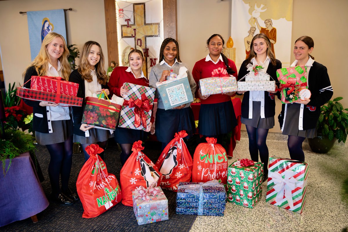 The generous students and families from @SJB_DHS have been collecting Christmas presents for our OPWDD Christmas party this weekend 🎄🤍