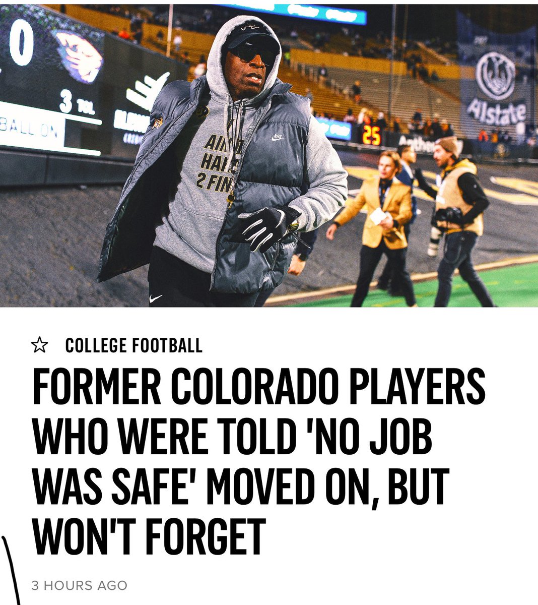 bleezii_'s tweet image. #CoachPrime #ColoradoBuffalos

Entire story sounds like a “ oh poor me “ situation.

Deon knows what he wants to bring. If you didn’t have the same want, it is what it is. 
People laughing at him don’t understand the difficulty of bringing in almost NINETY NEW PLAYERS.