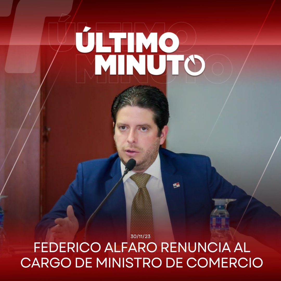 .<a href="/FedericoAlfaroB/">Federico Alfaro Boyd</a> presentó su renuncia "irrevocable" al cargo de ministro de Comercio e Industrias, <a href="/MiciPma/">Ministerio de Comercio e Industrias de Panamá</a> #TReporta
