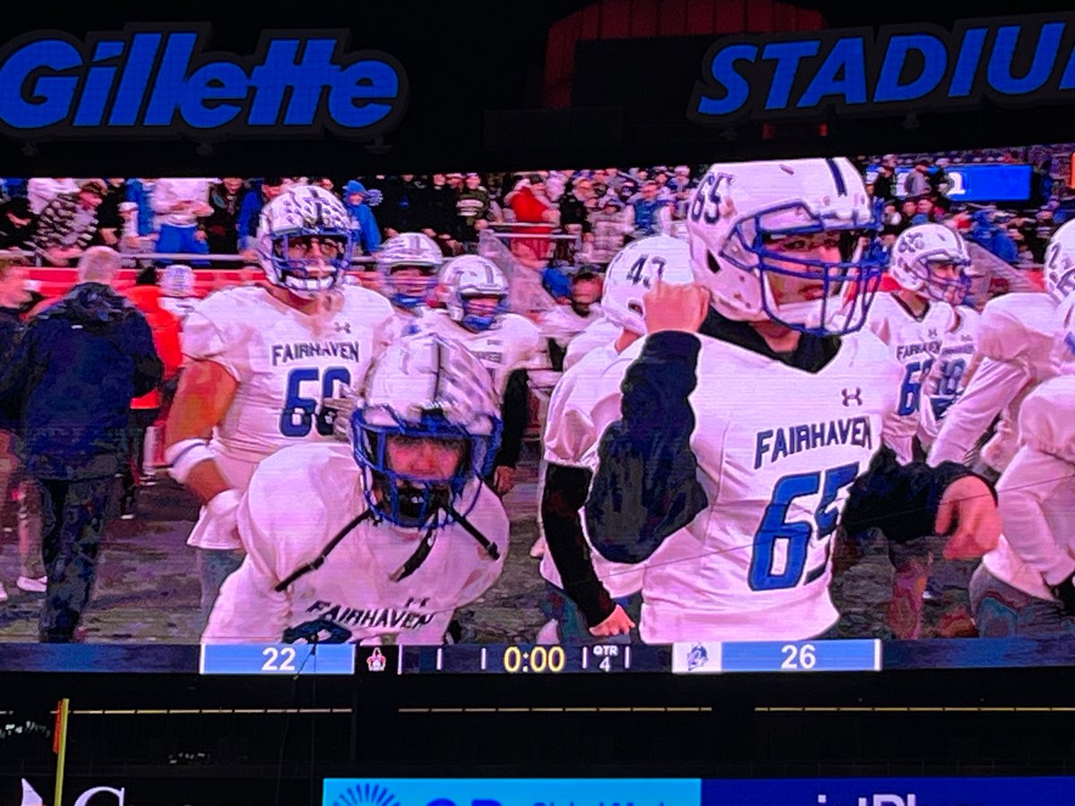 MIAA033's tweet photo. 🏈🏆Division 6 Football State Championship

FINAL

Fairhaven 26
Salem 22

Congratulations to both teams. https://t.co/O8MWhLbR0T