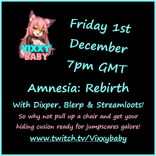 Hope to see you there!

#smallstreamers #twitchstreamer @TheGrindCrew @overlooting #contentcreators #horrorgame #amnesiarebirth @frictionalgames