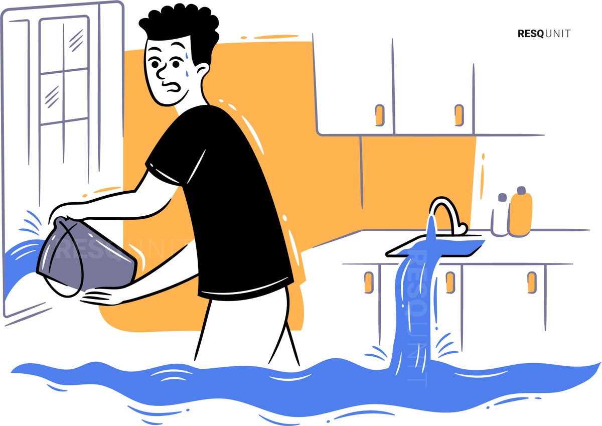 Is this individual taking the right approach? While the effort to remove the water is commendable, one wonders if addressing the source of the problem – the running faucet – might be a more effective solution. #resqunit #ghostfishing