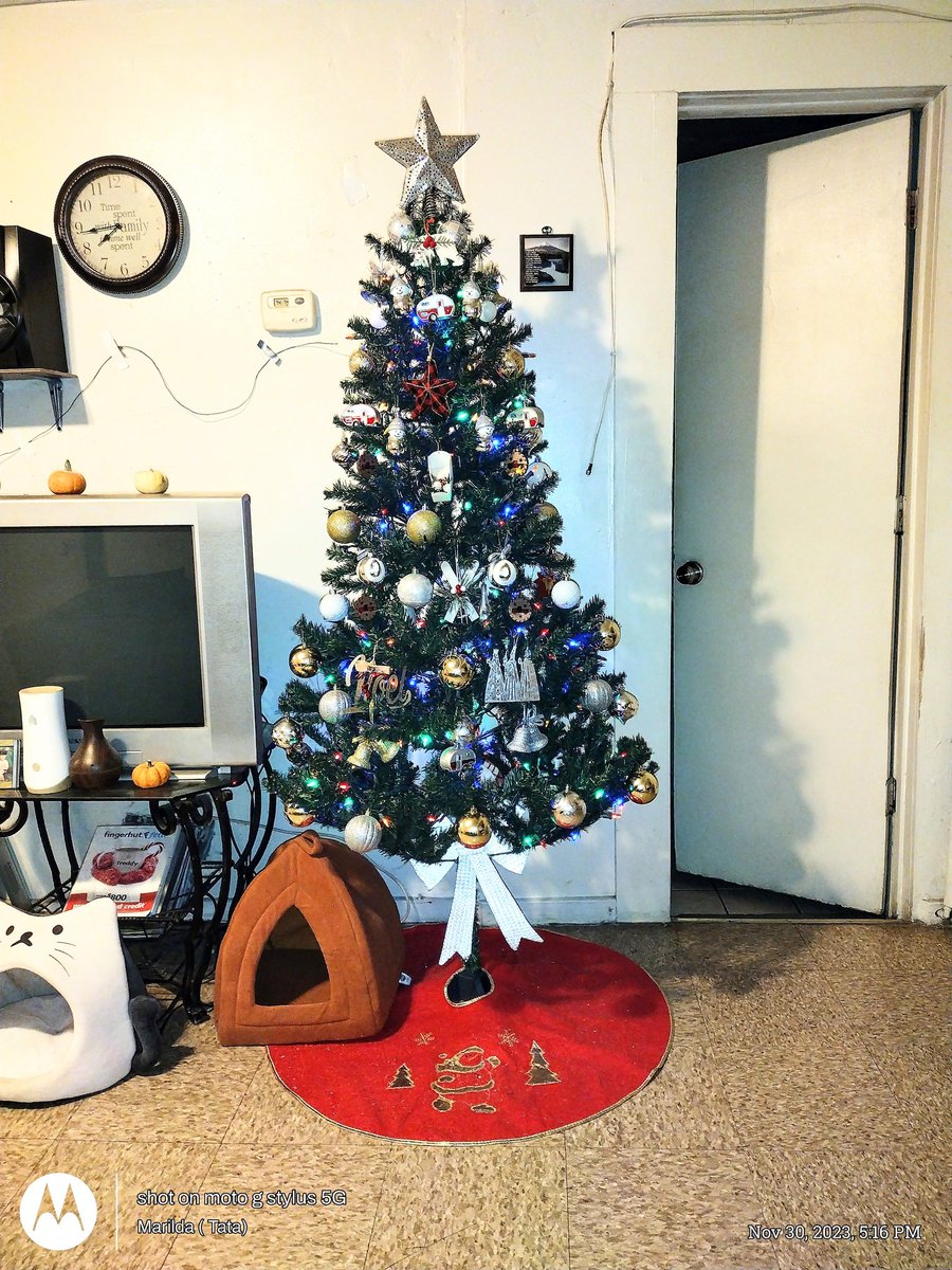 katylove2115's tweet photo. Good evening everyone have a blessed Thursday well I put my Christmas tree up simple but beautiful ,blessed be everyone. https://t.co/y5mduCnTsg