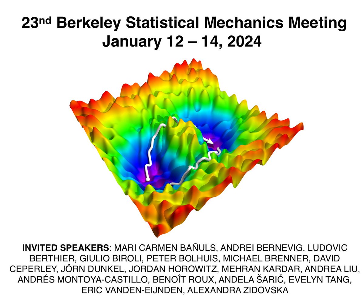 To all the statistical mechanics out there, a reminder that the 23nd annual Berkeley Stat Mech Meeting will occur Jan 12-14 @UCB_Chemistry. Check out the website for more information. Registration is open sign up now! berkeleystatmech.org/home-2/