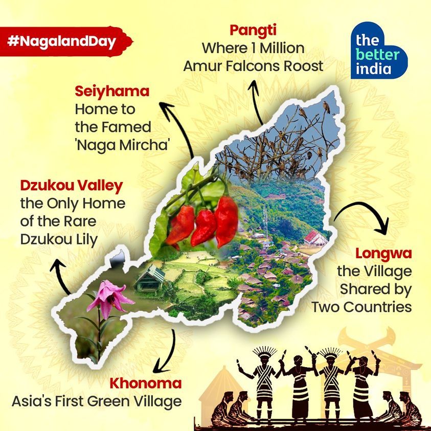 thebetterindia's tweet image. A land of folklore, music and brave warriors, Nagaland represents unimaginable beauty, moulded perfectly for a breath-taking experience. 

#StateMap #Nagaland #NorthEast #KnowYourIndia