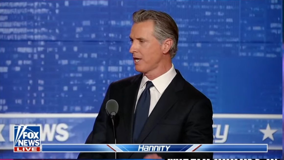 GaysForTrump's tweet photo. I'm going to California in a few days. Watching Gavin Newsom in this debate actually has me afraid for my life when I visit! #StateDebate https://t.co/egLmYA1phA