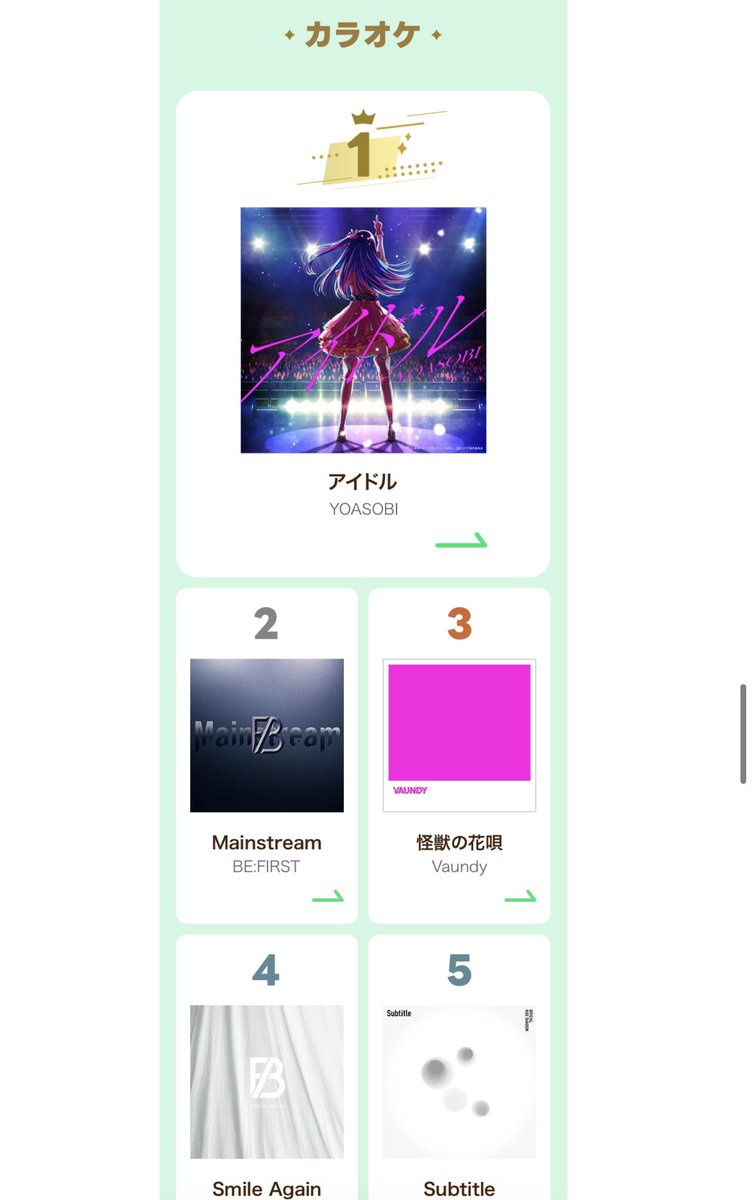 adkei_04's tweet photo. LINEミュージックの年間ランキング2023✨✨
カラオケ部門で✨✨
2位 #Mainstream
4位 #SmailAgain
BE:FIRSTが受賞してました🥹🥹🥹嬉 https://t.co/C9adT2njBL