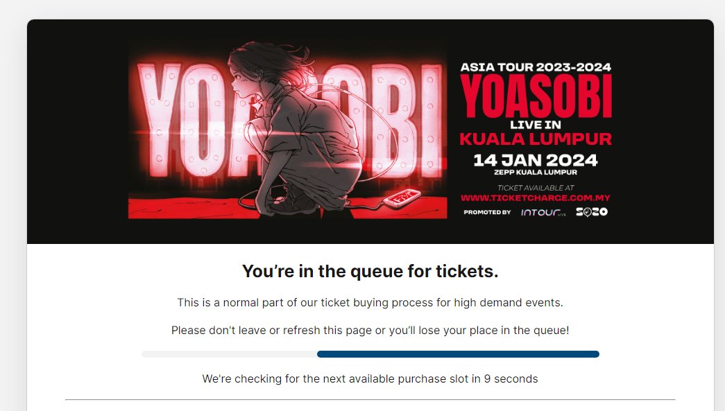 Brandon_chk's tweet photo. Ticketek, what a shitty website. #YOASOBlinKL https://t.co/uCZuepd9Cq