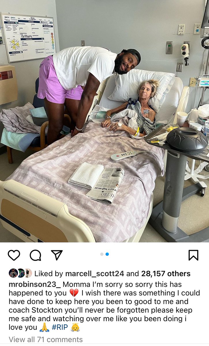 TommyBeer's tweet photo. Robinson’s IG post after “momma” passed away 🥺🥺 https://t.co/cxi6URQxuk