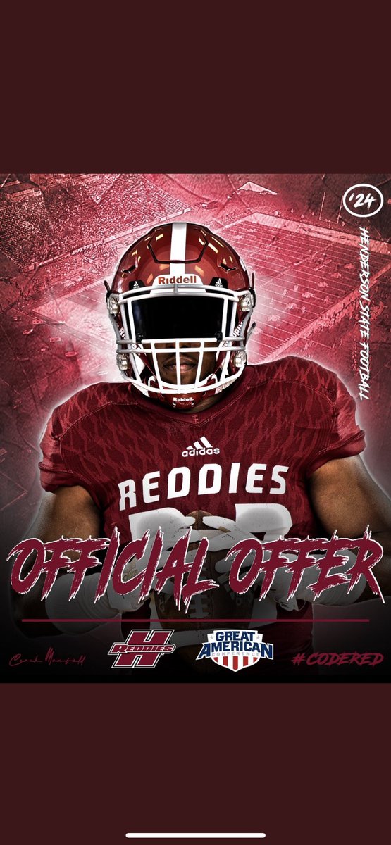 #AGTG after a great conversation with <a href="/CoachJtolleson/">Jr Tolleson</a> i’m blessed to receive an offer from Henderson State University.