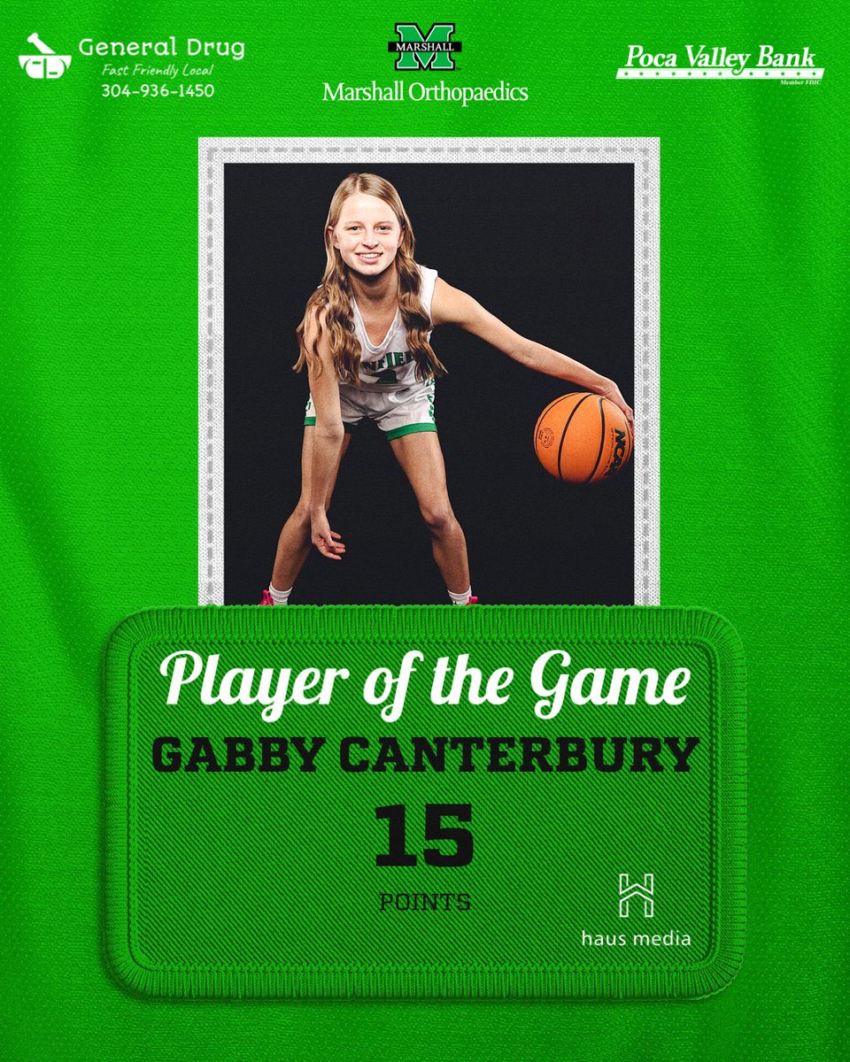 haus media (@haus_media) on Twitter photo <a href="/haus_media/">haus media</a>’s Player of the Game goes to Winfield Girls Basketball Player <a href="/GabbyCanterbury/">Gabriella “Gabby” Canterbury</a> who had 15 points to help the Lady Generals defeat Hurricane 48-36‼️🏀🔥
Sponsored By: General Drug, <a href="/MUHealthOrtho/">Marshall Orthopaedics</a> , <a href="/PocaValleyBank/">PocaValleyBank</a> <a href="/haus_media/">haus media</a>’s Player of the Game goes to Winfield Girls Basketball Player <a href="/GabbyCanterbury/">Gabriella “Gabby” Canterbury</a> who had 15 points to help the Lady Generals defeat Hurricane 48-36‼️🏀🔥
Sponsored By: General Drug, <a href="/MUHealthOrtho/">Marshall Orthopaedics</a> , <a href="/PocaValleyBank/">PocaValleyBank</a>