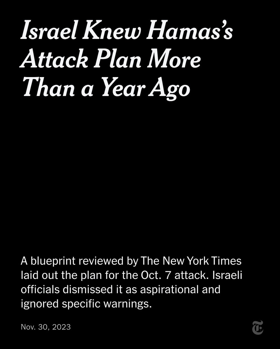 Israeli officials obtained Hamas’s battle plan more than a year before the Oct. 7 attack but dismissed it as aspirational, documents show. nyti.ms/47xeLkq