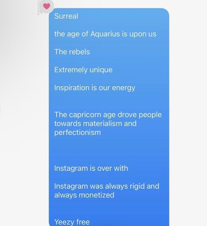 mac11ceo's tweet photo. Ye says the age of Aquarius is upon us

It’s a good time for me to start believing in astrology https://t.co/KexJQs1mmp