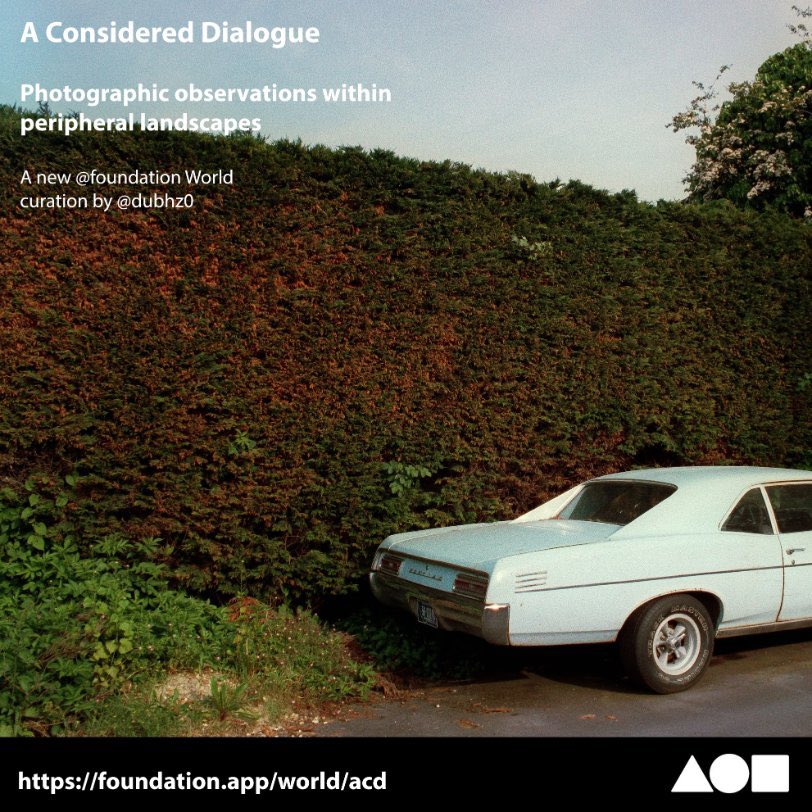 Together In Shadow <a href="/ewitsoe/">ErikX</a> 
what once was <a href="/_nataliesosa/">natalie sosa</a> 
A Matter Of Life And Death <a href="/takeuchifilm/">Francesco Aglieri Rinella</a> 
Pontiac <a href="/Ihoworth/">ihoworth</a> 

"A Considered Dialogue"
curated by <a href="/dubhz0/">dubhz0</a> 

A highly curated <a href="/foundation/">Foundation 🌐</a> World

🔗 below