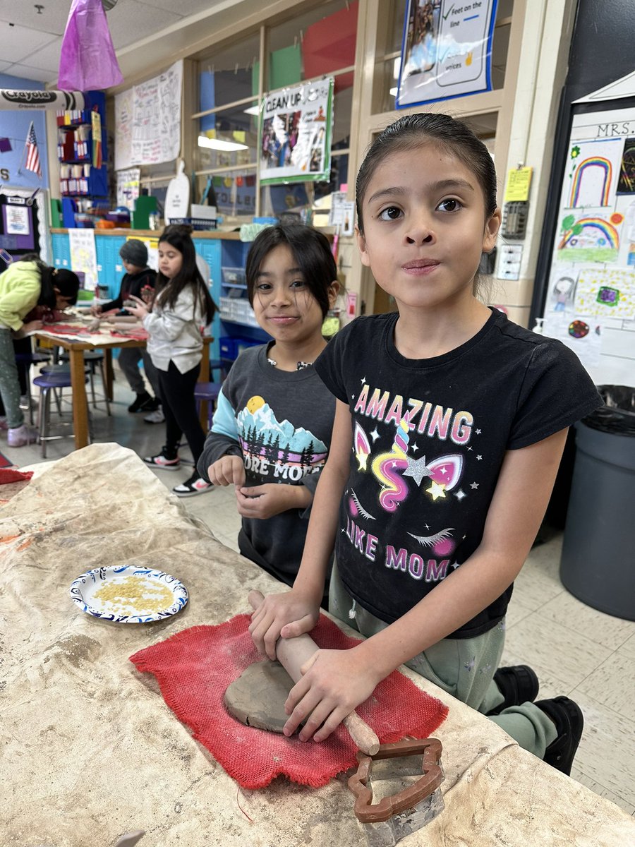 Art club was hard at work this morning working on our clay cookie sculptures!